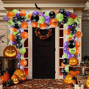 155 Pieces Halloween Balloon Garland Arch Kit for Halloween Party Background Classroom Decoration - Lasercutwraps Shop