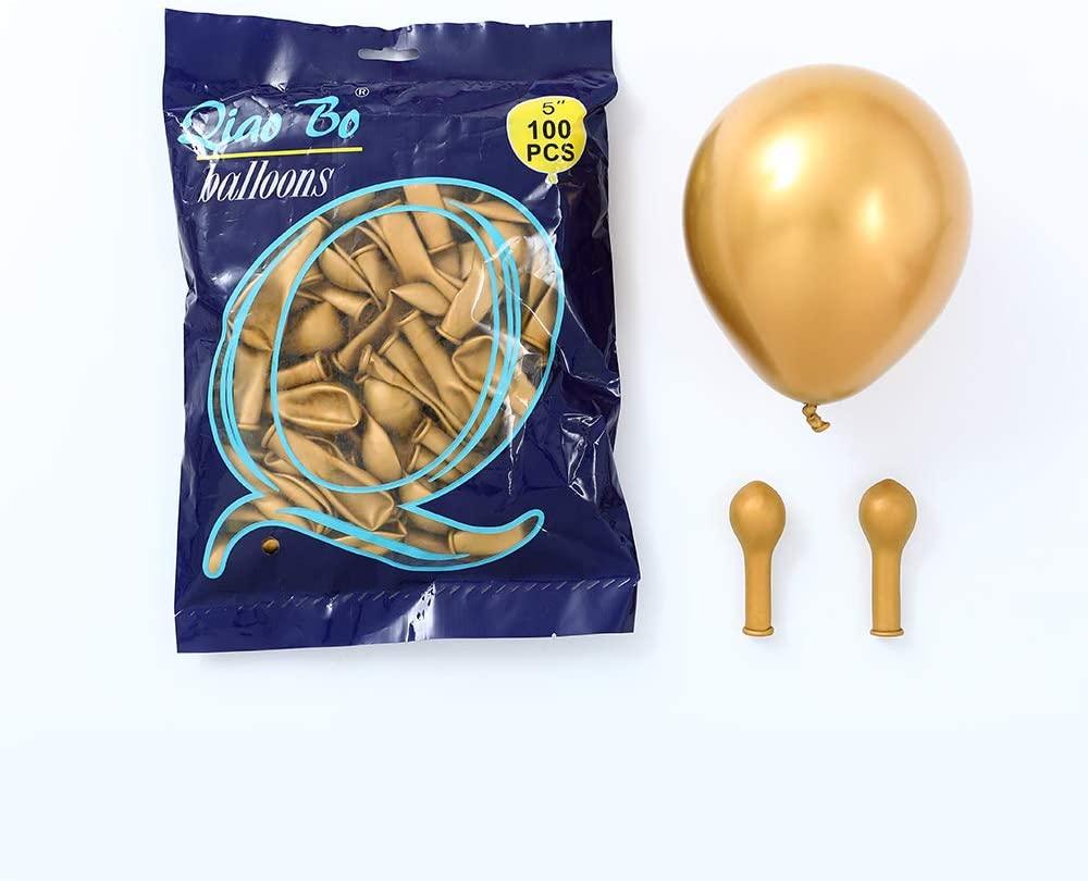 5inch 100pcs Gold Metallic Chrome Latex Balloon Shiny Thicken Balloon for Wedding Graduation Birthday Baby Shower - Lasercutwraps Shop