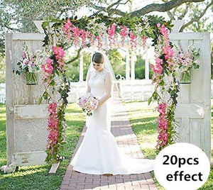 4Pcs 6.6Ft/Piece Artificial Flowers Silk Wisteria Garland for Outdoor Wedding Arch Floral Decor - Lasercutwraps Shop