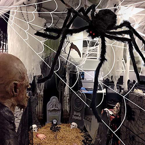 200" Halloween Spider Web + 20" Giant Spider Decorations Fake Spider with Triangular Huge Spider Web - Lasercutwraps Shop