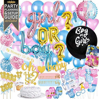 111PCS Baby Gender Reveal Party Supplies and Decorations - Lasercutwraps Shop