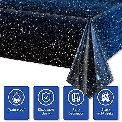 3pcs Space Tablecloth Starry Night Tablecloth for Birthday Party Decorations - Lasercutwraps Shop