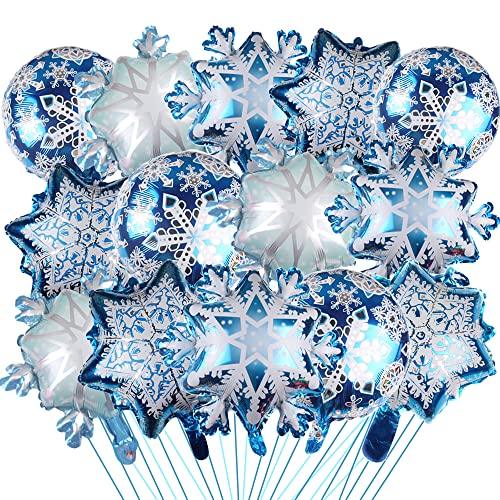 20PCS Snowflake Foil Balloons Winter Wonderland Party Decorations - Lasercutwraps Shop