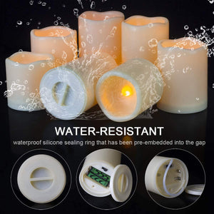 Flameless Candles, LED Candles Outdoor Candles Waterproof Candles(D: 3" x H: 4"5"6") Battery Operated Candles Plastic Pack of 9 Flameless Candles - Lasercutwraps Shop