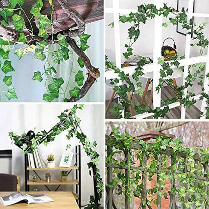 12 Pack 98 Feet Fake Ivy Leaves Artificial Ivy Garland Greenery Garlands Hanging Plant Vine for Wedding Wall Party Room Astethic Stuff Decor - Lasercutwraps Shop