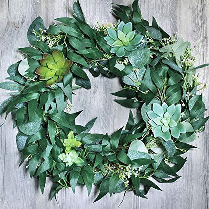 2pcs Fake Greenery Garlands Artificial Silver Dollar Eucalyptus Garland for Weddings - Lasercutwraps Shop