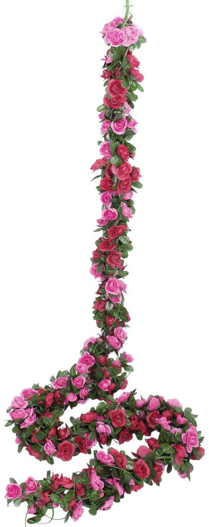 5 Pack 41 FT Fake Rose Vine Flowers Plants Artificial Flower Hanging Rose Ivy Home Wedding Party Decorations - Lasercutwraps Shop