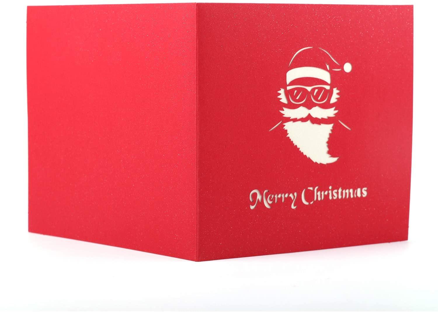 Santa on Motorbike Christmas Card Handmade 3D Pop Up Greeting Card - Lasercutwraps Shop