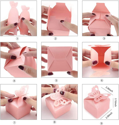 50pcs Butterfly Favor Boxes Girl Baby Shower Butterfly Candy Box Favor Box - Lasercutwraps Shop