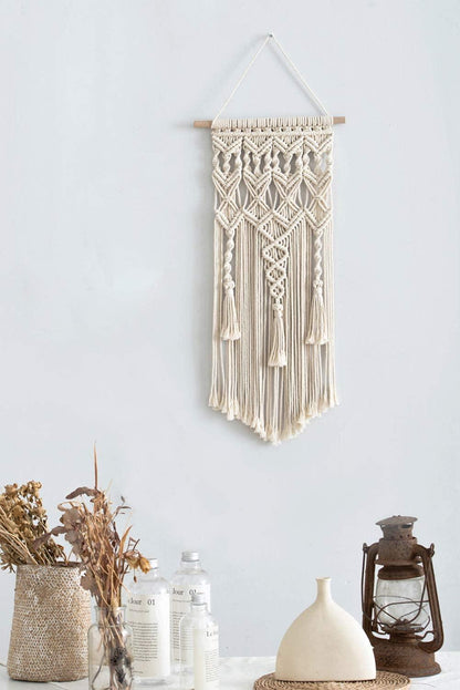 Macrame Wall Hanging Boho Home Chic Bohemian Geometric Woven Art 13" x 29" - Lasercutwraps Shop