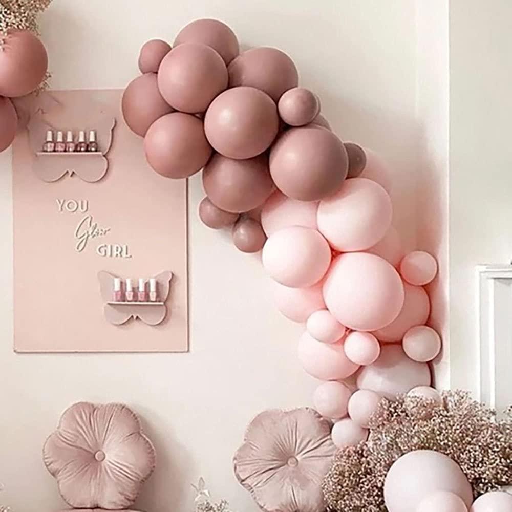 Ivory Dusty Pink Balloon Garland Kit Cream Peach Matte Latex Balloons Double-Stuffed Retro Pink Balloon Arch - Lasercutwraps Shop