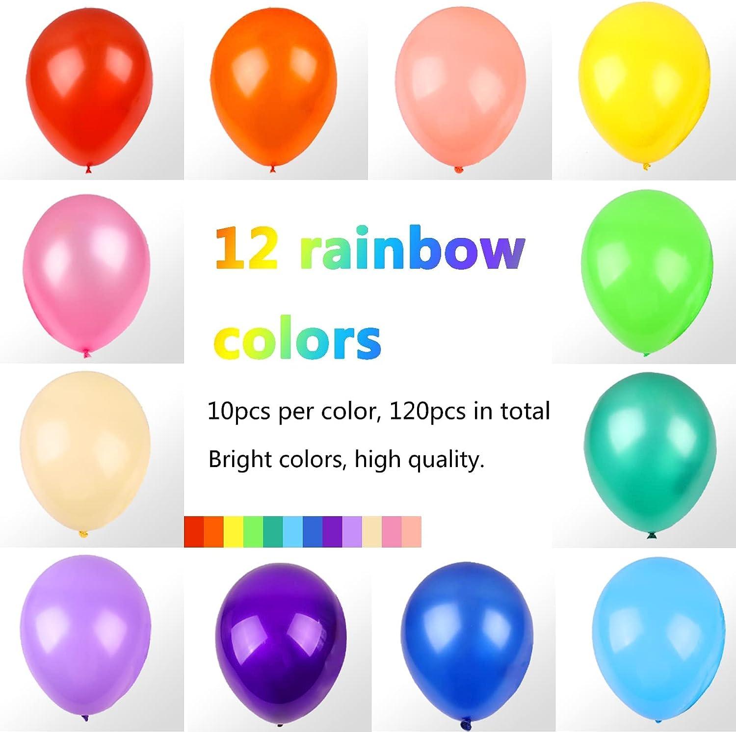 120 Balloons Assorted Color 12 Inches Rainbow Latex Balloons, 12 Bright Color Party Balloons for Birthday Baby Shower Wedding Party Supplies - Lasercutwraps Shop