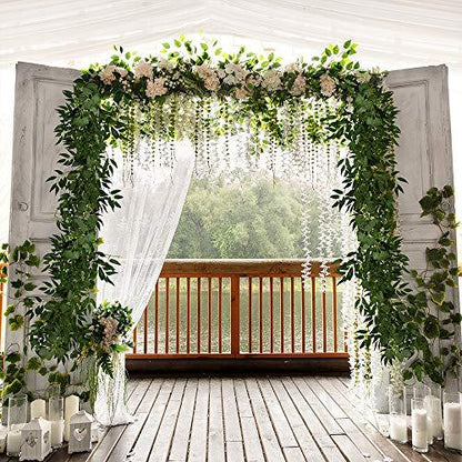 2pcs Fake Greenery Garlands Artificial Silver Dollar Eucalyptus Garland for Weddings - Lasercutwraps Shop