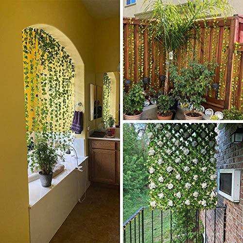 24pcs 158 Feet Fake Ivy Leaves Fake Vines Artificial Ivy, Silk Ivy Garland Greenery Artificial Hanging Plants for Wedding Wall Decor, Party Room Decor - Lasercutwraps Shop