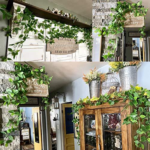 3pcs Artificial Hanging Plants, 3.6ft Fake Hanging Plant, Fake Ivy Vine for Wall House Room Indoor Outdoor Decoration (No Baskets) - Lasercutwraps Shop