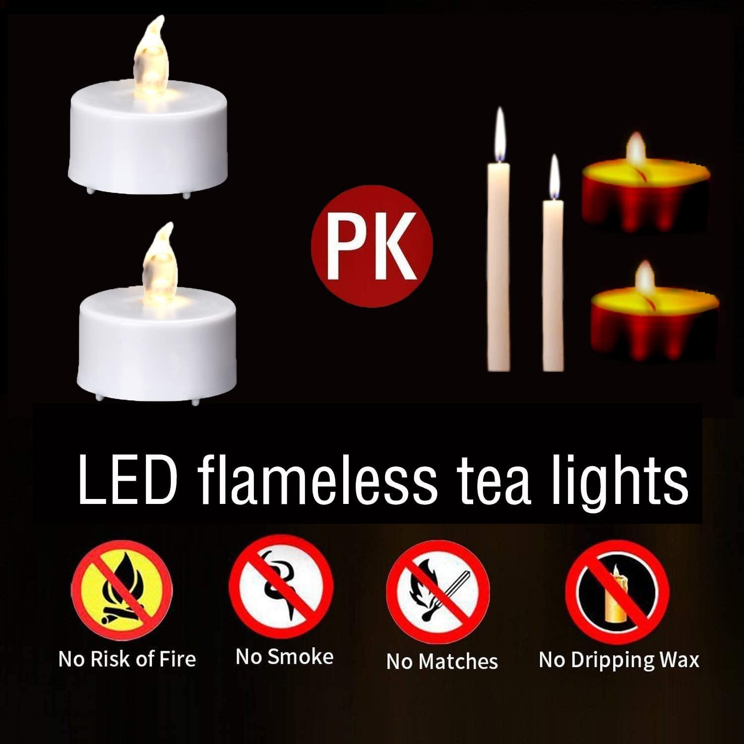 Battery Operated LED Tea Lights: Flameless Votive Candles Lamp Realistic and Bright Long Lasting 150Hours for Seasonal & Festival Celebration - Lasercutwraps Shop