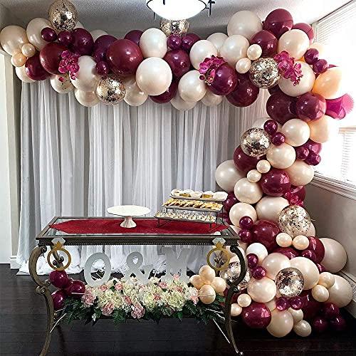 117pcs Burgundy Balloon Garland Kit for Wedding Bachelorette Birthday Decorations - Lasercutwraps Shop