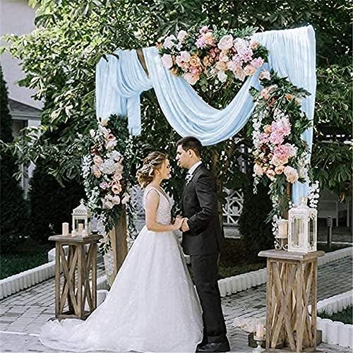 Baby Blue Wedding Arch Draping Fabric 2 Panel Chiffon Fabric Drapery Wedding Ceremony Decorations - Lasercutwraps Shop