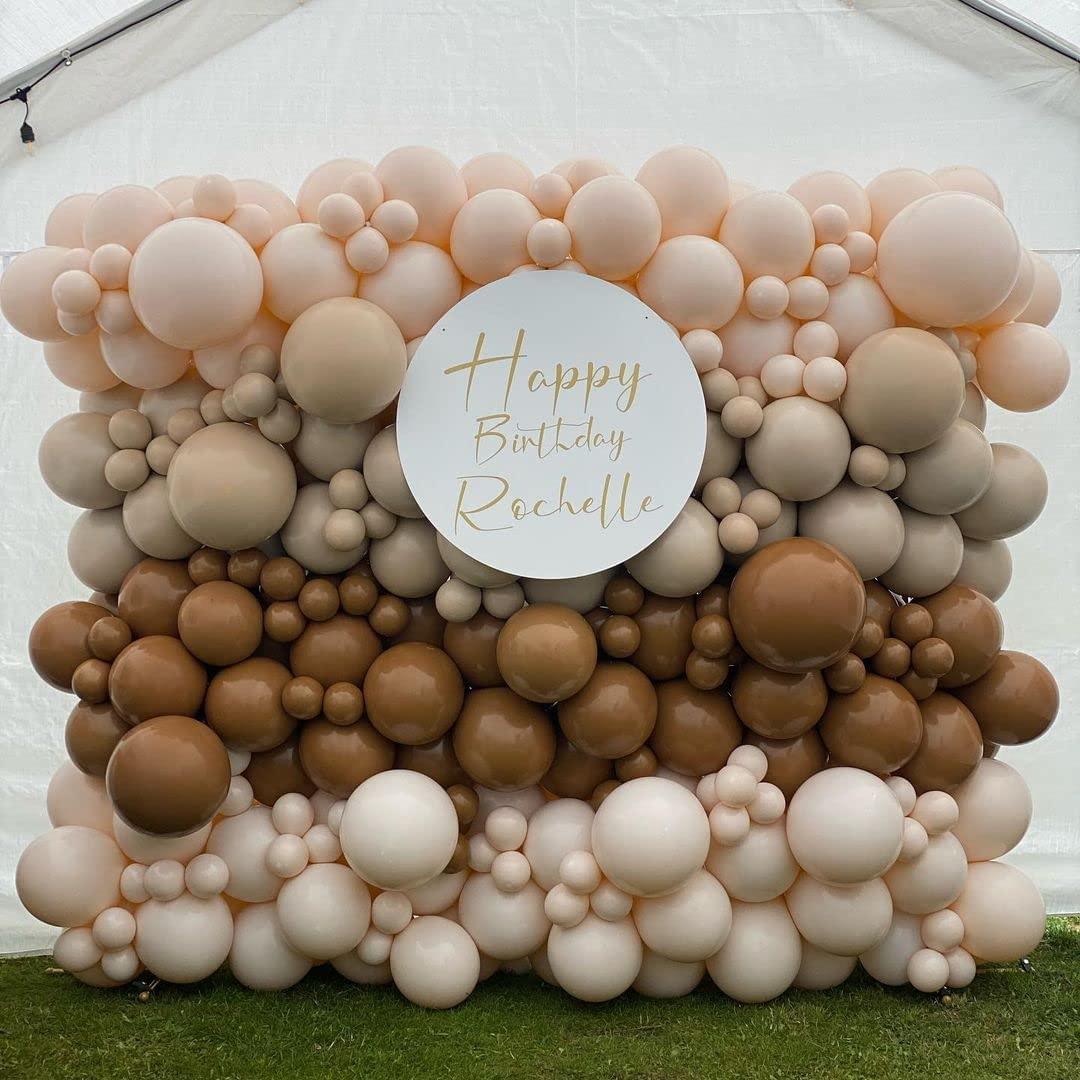 Brown Balloons Garland Arch Kit Double-Stuffed Nude Balloons Tan Coffee Brown Blush Neutral Balloons Jungle Theme - Lasercutwraps Shop