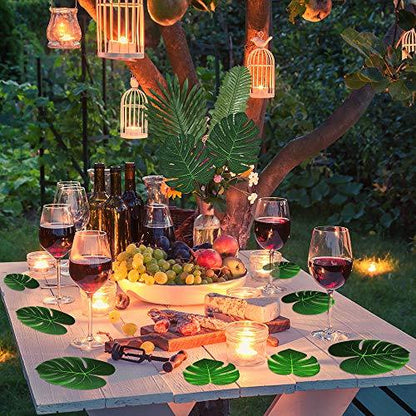 60 Pieces 6 Kinds Jungle Leaves with Stem Faux Monstera Leaves - Lasercutwraps Shop