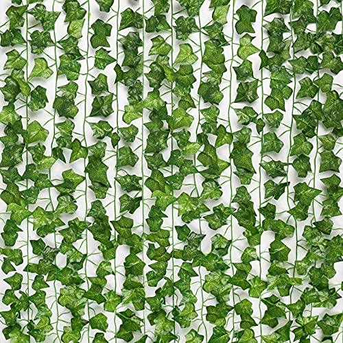 24pcs 158 Feet Fake Ivy Leaves Fake Vines Artificial Ivy, Silk Ivy Garland Greenery Artificial Hanging Plants for Wedding Wall Decor, Party Room Decor - Lasercutwraps Shop