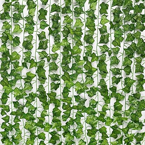 24pcs 158 Feet Fake Ivy Leaves Fake Vines Artificial Ivy, Silk Ivy Garland Greenery Artificial Hanging Plants for Wedding Wall Decor, Party Room Decor - Lasercutwraps Shop