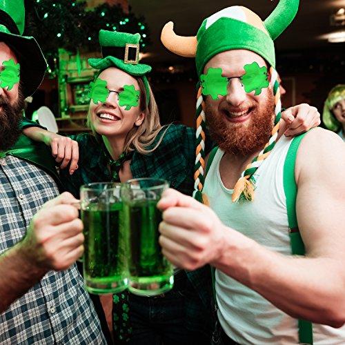 St. Patrick’s Day Irish Shamrock Leaves Green Leprechaun Costume Glasses - Lasercutwraps Shop