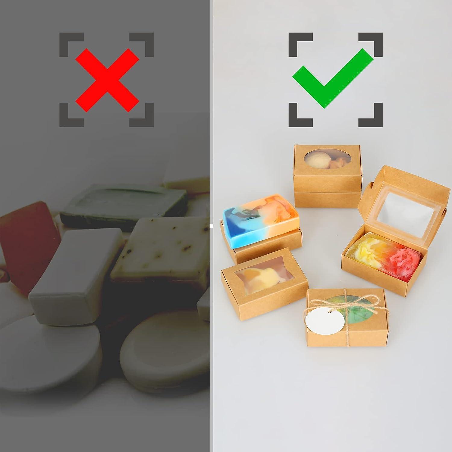 Mini Kraft Boxes with Window Soap Boxes for Homemade Soap Candy Chocolate Bakery Cookies Soap Packaging - Lasercutwraps Shop