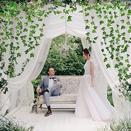 24pcs 158 Feet Fake Ivy Leaves Fake Vines Artificial Ivy, Silk Ivy Garland Greenery Artificial Hanging Plants for Wedding Wall Decor, Party Room Decor - Lasercutwraps Shop