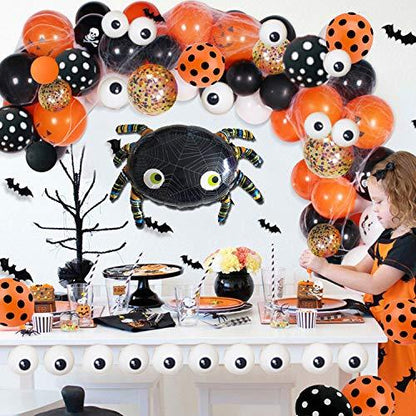 121 Pack Halloween Balloon Arch Garland Kitwith Mylar Spider Balloon for Kids Halloween Theme Party - Lasercutwraps Shop