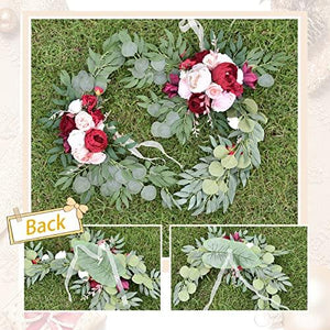 Artificial Wedding Arch Flowers, Eucalyptus Leaves Large Rose&Peony Floral Swags - Lasercutwraps Shop