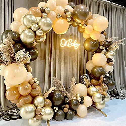 140Pcs Coffee Brown Balloon Arch Kit for Baby Shower Birthday Decorations - Lasercutwraps Shop