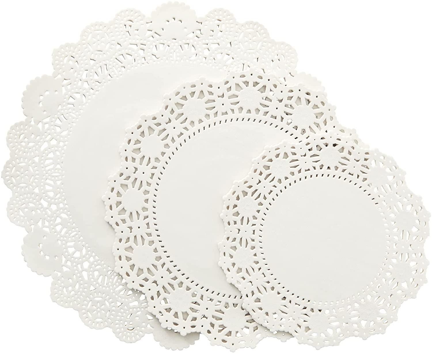 150 Pack Round Lace Paper Doilies for Food, Cake, Crafts, 3