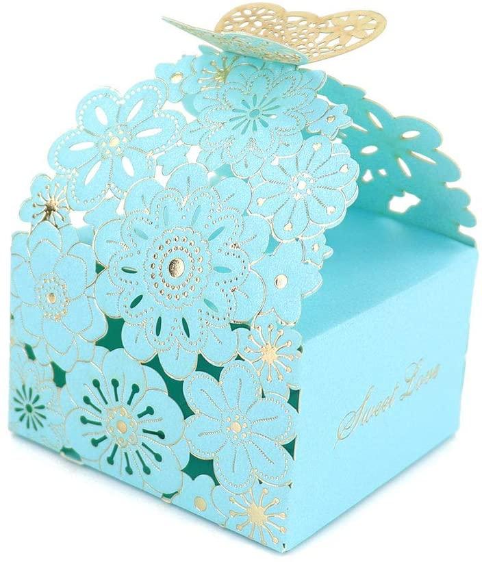 50Pcs/Set Flower Butterfly Hollow Candy Box Cookie Gift Boxes Romantic Wedding Favor Box - Lasercutwraps Shop