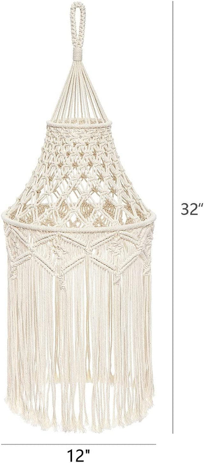 Macrame Lamp Shade Boho Hanging Pendant Light Cover - Lasercutwraps Shop