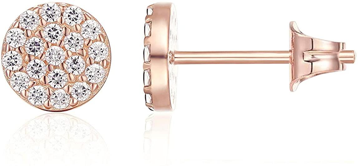 14K Gold /Yellow /Rose Gold Plated Sterling Silver Stud Earrings for Women - Lasercutwraps Shop