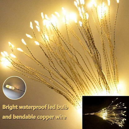 4 Pieces Firework Lights Led Copper Wire Starburst String Lights 8 Modes Battery Operated Fairy Lights with Remote,Wedding Christmas Decorative Hanging Lights - Lasercutwraps Shop