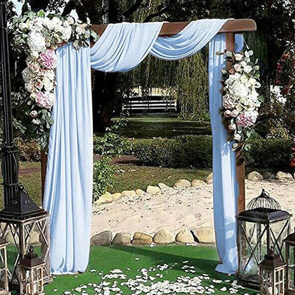 Baby Blue Wedding Arch Draping Fabric 2 Panel Chiffon Fabric Drapery Wedding Ceremony Decorations - Lasercutwraps Shop