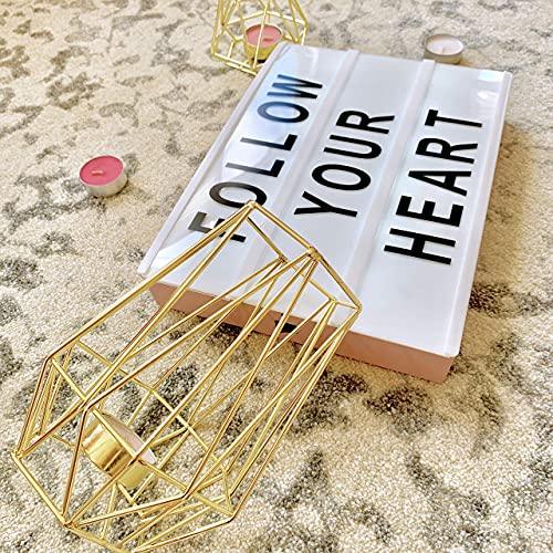 Set of 2 Gold Geometric Terrarium Tealight Candle Holders for Wedding Table Decorations and Wedding Centerpieces - Lasercutwraps Shop