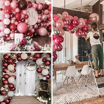 70pcs Burgundy Gray White Balloon Kit for Baby Shower Decorations - Lasercutwraps Shop