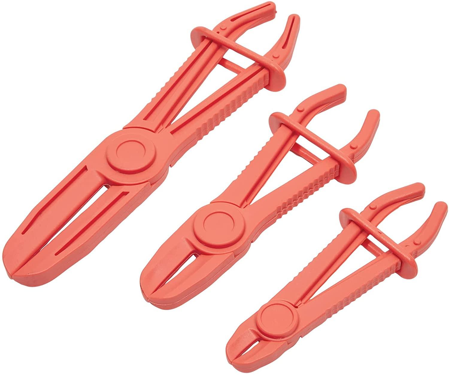 Hose Pinch Pliers Set for Fuel, Brake, Coolant, Radiator, and Gas Line, Red (3 Sizes) - Lasercutwraps Shop