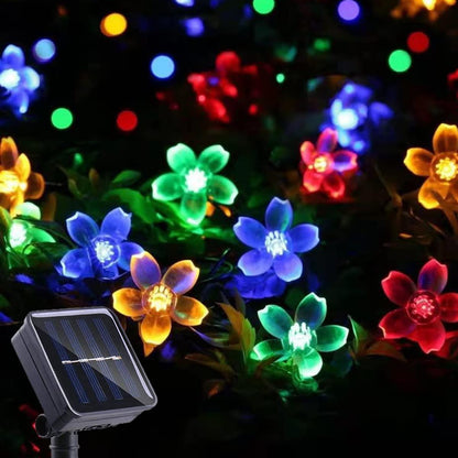 Solar Flower String Lights Outdoor Waterproof 50 LED Fairy Light Christmas Wedding Decorations - Lasercutwraps Shop