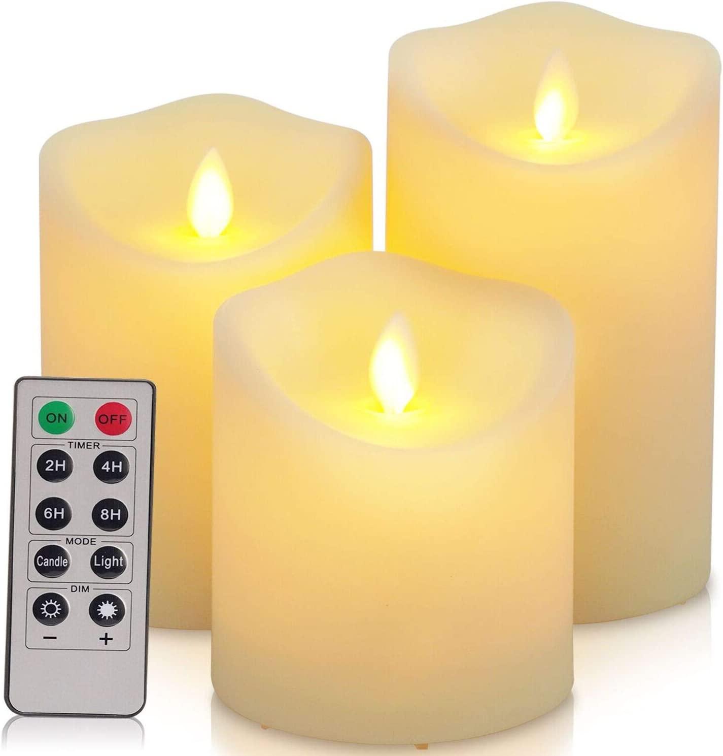 Flickering Flameless Candles Waterproof Outdoor Candles Battery Operated Candles with Remote - Lasercutwraps Shop