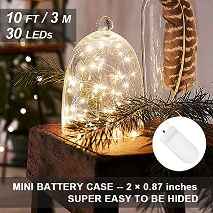 16 Pack Fairy Lights Battery Operated 10ft 30 LED Mini String Lights Waterproof Copper Wire Firefly Starry Lights - Lasercutwraps Shop