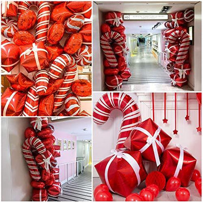 Christmas Balloon Garland Arch kit 144 Pieces with Christmas Red White Candy Balloons Christmas Party Decorations - Lasercutwraps Shop