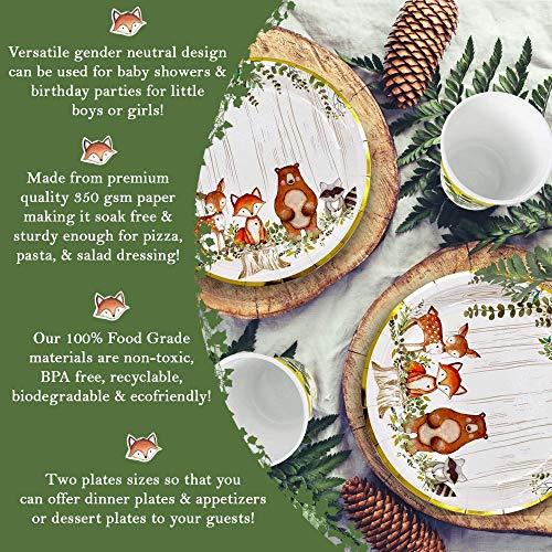 Woodland Theme Baby Shower Birthday Party Tableware Supplies For Boy Girl Decorations - Lasercutwraps Shop