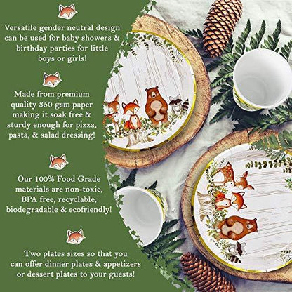 Woodland Theme Baby Shower Birthday Party Tableware Supplies For Boy Girl Decorations - Lasercutwraps Shop