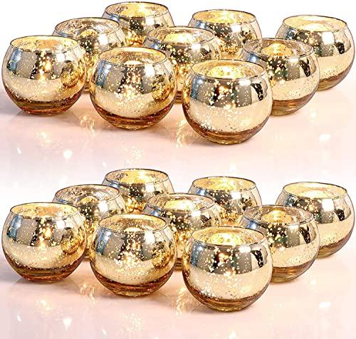 12pcs Round Gold Tealight Candle Holder for Wedding Table Decorations - Lasercutwraps Shop
