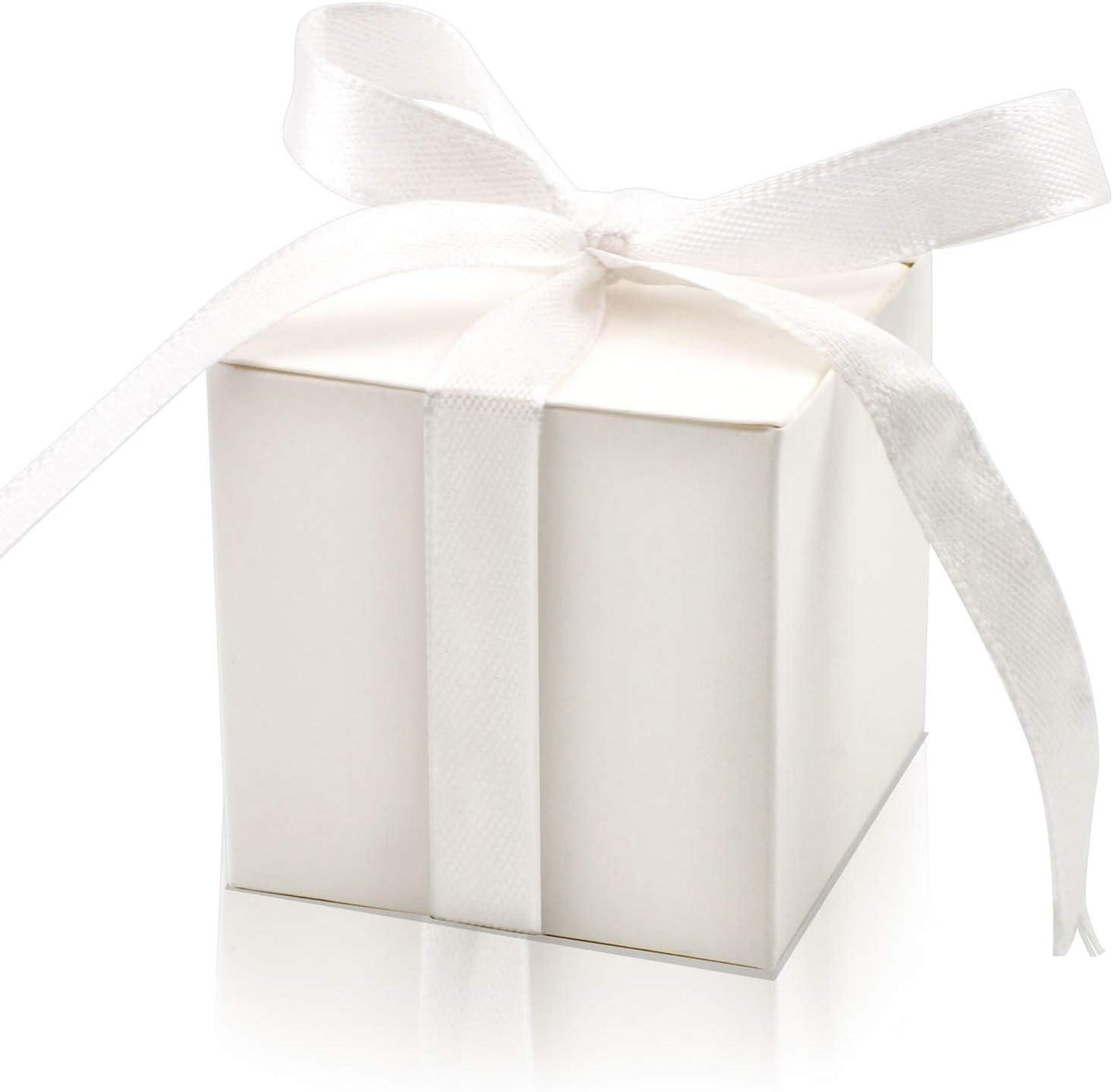 100 Pack Favor Boxes 2x2x2 inch Candy Boxes Silver Gift Boxes with Rib ...