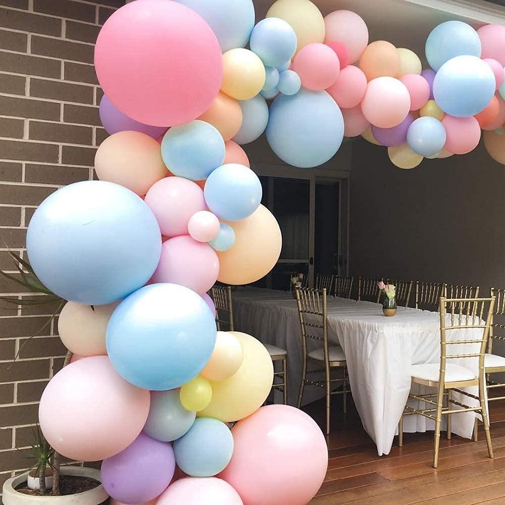 189PCS Pastel Balloons Garland Arch Kit Macaron Rainbow Balloons Purple Blue Pink Yellow Latex Balloon - Lasercutwraps Shop